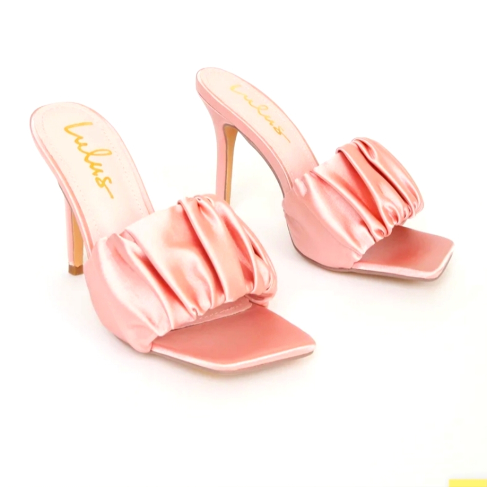 Reece Blush Satin High Heel Sandals